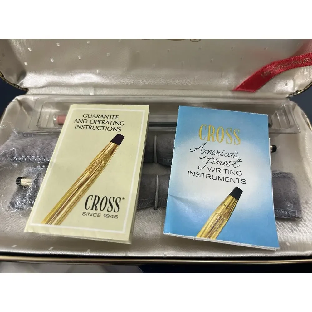 Vintage CROSS 14K Gold Filled Pen & Pencil Set Case Booklet